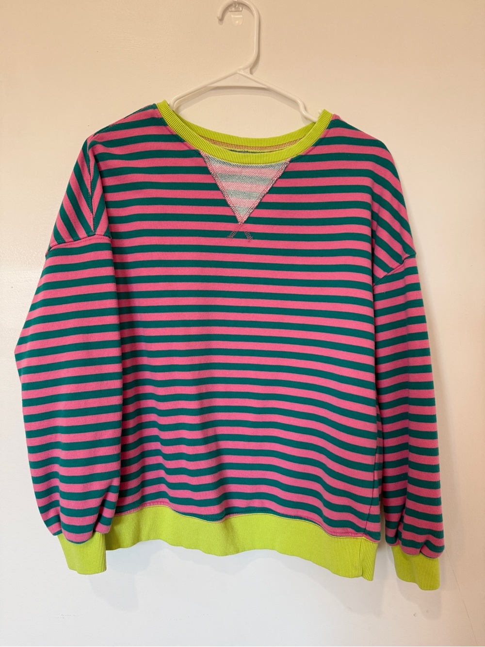 Women’s Amazon Striped Crewneck Sweatshirt in Pink